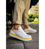 CH979 - Santoni GBT Spor Erkek Ayakkabı BEYAZ/SARI