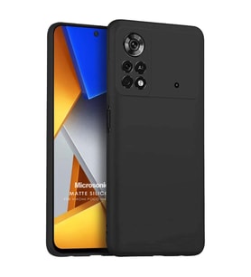 Microsonic Matte Silicone Xiaomi Poco M4 Pro 4G Kılıf Siyah