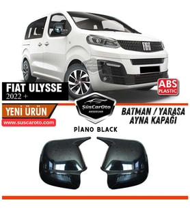 Fiat Ulysse 2022 Sonrası Uyumlu Batman Yarasa Ayna Kapağı Piano Black ABS Plastik Sağ Sol Takım