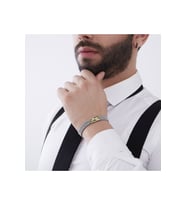 Beyaz Esnek Çelik V Sarı Gümüş Jaguar Dizayn Hediyelik Sevgiliye,Babaya,Arkadaşa Bileklik