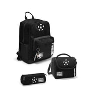 Coral High Siyah Futbol Desenli 3'lü Okul Çanta Seti SET0123698 - Erkek (Çok Renkli)