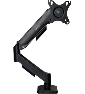 Tek Kollu Monitör Kolu, 17-32", 2-9 kg, VESA 75x75/100x100 Uyumlu, Mekanik Yaylı, Tam Hareketli Masa Kelepçeli Monitör Standı, Siyah