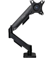 Tek Kollu Monitör Kolu, 17-32", 2-9 kg, VESA 75x75/100x100 Uyumlu, Mekanik Yaylı, Tam Hareketli Masa Kelepçeli Monitör Standı, Siyah