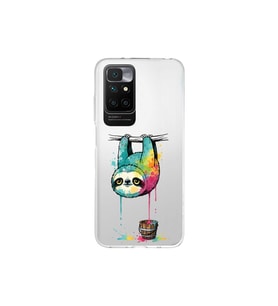 Redmi 10 2022 ile Uyumlu Splash Tembel Hayvan Tasarımlı Şeffaf Silikon Kılıf