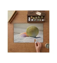 Renkli Deniz Kabukları - Kumsal Tasarımı 240 parça Ahşap Puzzle Ahşap Kutuda MP02449
