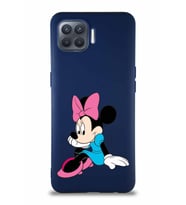 Oppo Reno 4 Lite Soft Premier Kapak Minnie Mouse-E Tasarımlı Silikon Kılıf - Lacivert (Şeffaf)