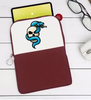 BK Gift Kurukafa Tasarımlı Taşınabilir Koruyucu Tablet Kılıfı & Organizer Çanta - Bordo-8