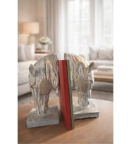 Dekoratif At Büstü Kitap Tutucu Modern Heykel Tasarım Kitap Desteği 21 cm