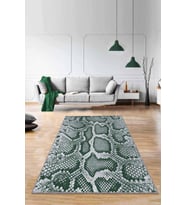 Yeşil Crocodile Kaymaz Taban Makinede Yıkanabilir Halı RV236 - 100 x 160 cm
