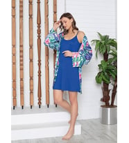 imissi Kimono Sabahlık Gecelik Tkm. Pijama Takımı - Mavi
