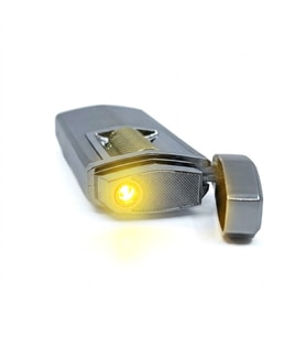 Zenit Lüks Metal Çakmak - USB Şarjlı & Elektronik Ateşleme - Gümüş/Altın