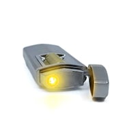 Zenit Lüks Metal Çakmak - USB Şarjlı & Elektronik Ateşleme - Gümüş/Altın