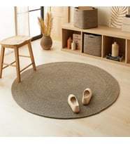 Ocean Home Textile Siyah Kırçıllı Jüt Halı Kilim Ø 120 cm