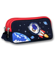 Ümit Çanta Erkek Çocuklar İçin İki Bölmeli Astronot Desenli Kalemlik - Lacivert Kırmızı - 5044 (Çok Renkli)