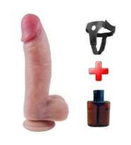 22 cm Ultra Gerçekçi Melez Belden Bağlamalı Vantuzlu Dildo Penis – Draven