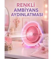 3 Hız Ayarlı USB Şarjlı RGB Masa Fanı