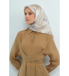 Armine Saf İpek Sura Eşarp-2026 İlkbahar-Yaz- 950500D (Vizon)