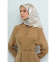 Armine Saf İpek Sura Eşarp-2026 İlkbahar-Yaz- 950500D (Vizon)
