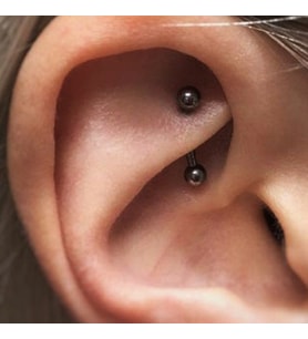 8 mm Cerrahi Çelik Siyah Renkli İki Ucu Top Piercing Tragus Helix Conch Lob Daith (Çok Renkli)