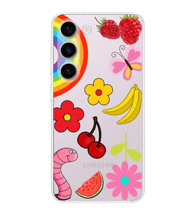 PrintiFy Samsung Galaxy S24 ile Uyumlu 1mm Slim Fit Water Color 5 Baskılı Şeffaf  Kılıf