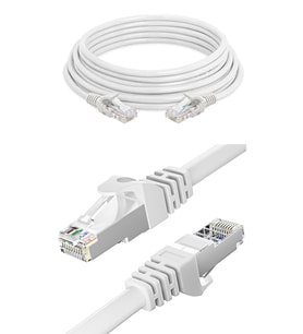 Ethernet Kablosu Cat6 3 Metre Yüksek Hız 1000Mbps 250MHz Korumalı Beyaz LAN Uzun Network Kablosu (Açık Gri)
