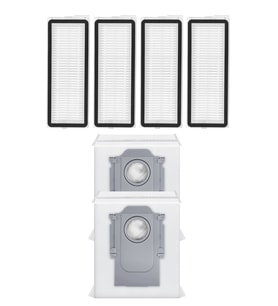 Roborock QRevo MaxV Uyumlu 4 Adet Hepa Filtre 2 Adet Toz Torbası