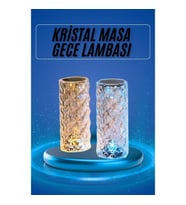 Mey İthalat® Yeni Nesil Modern Kristal Masa ve Gece Lambası Dokunmatik Renk Değiştirebilen