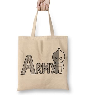 Bts Meets Bt21 Army Bez Çanta Uzun Saplı