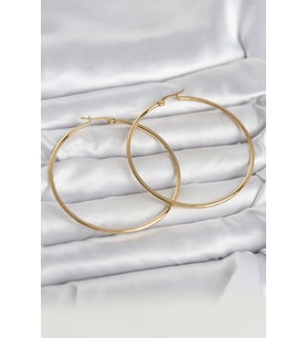 Gold Renk 60 mm Halka Kadın Küpe - EBJ260220W39837 (Renksiz)