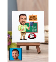 Erkek Felsefe Öğretmenine Öğretmenler Günü Hediyesi Karikatürlü Masa Dekoru