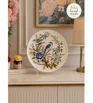 Dekoratif Seramik Tabak 30 cm Collection Mavi Kuş Desenli