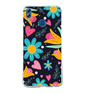 PrintiFy Huawei Honor 8X ile Uyumlu 1mm Slim Fit Retro Renkler 1 Baskılı Şeffaf  Kılıf