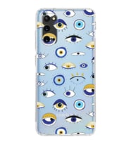 PrintiFy Galaxy S20 ile Uyumlu 1mm Slim Fit Nazar Boncuğu 2 Baskılı Şeffaf  Kılıf
