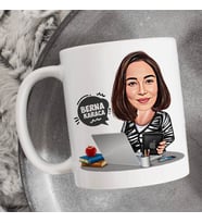 Kişiye Özel İş Kadını Tasarımlı Karikatürlü Bardak