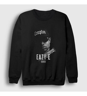 Presmono Unisex Siyah Straight Outta Compton Easy E Sweatshirt 555999tt