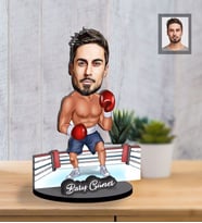 Kişiye Özel Sporcu Karikatürlü İki Katmanlı Ahşap Biblo Bay-4-Eco
