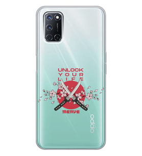 Oppo Sakura Dagger Tasarımlı Şeffaf Telefon Kılıfı