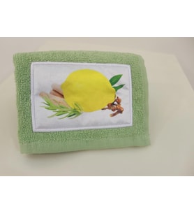Ender Home 30x40 Limon Nakışlı Bukle Mutfak Havlusu El Kurulama Bezi Mavi, Yeşil, Somon