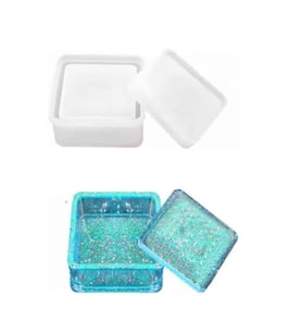 Epoksi Silikon Kalıp Kare   Mücevher Saklama Kutusu 8X8 CM