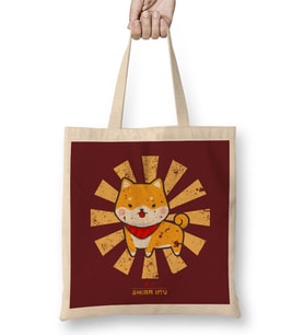 Shiba Inu Retro Japanese Dog Bez Çanta Uzun Saplı