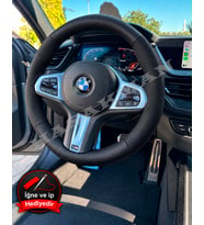BMW F36 Dikme Direksiyon Kılıfı Premium Komple Delikli Deri Siyah Dikiş 2013-2020