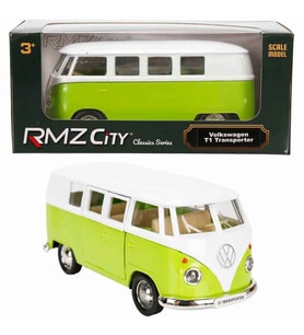 1:32 RMZ City Alman Klasikleri Serisi Die Cast Çek Bırak Model Araba - Yeşil Volkswagen T1 Transporter Yeşil
