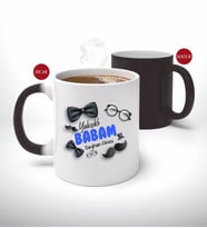 BK Gift Kişiye Özel Babalar Günü Hediyesi Yakışıklı Babam Tasarımlı Sihirli Kupa Bardak-1 (Beyaz)