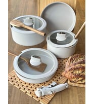 Baleriva Easy Cook Seramik Tencere Seti Krem 8 Parça