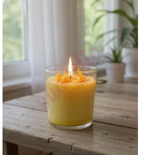 Mumelia Candles Ananas Temalı - Doğal Soya Cam Bardak Tasarım Mum
