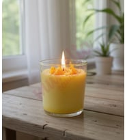 Mumelia Candles Ananas Temalı - Doğal Soya Cam Bardak Tasarım Mum