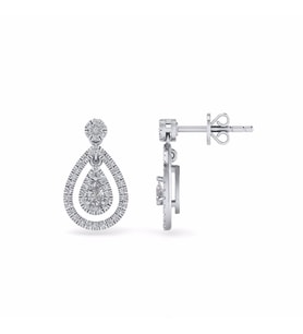 0,60 Karat Pırlantalı Küpe (Altın-Beyaz)
