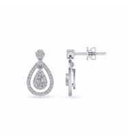 0,60 Karat Pırlantalı Küpe (Altın-Beyaz)