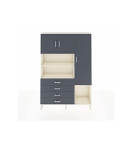 Arges Gardrop 8 Raflı 4 Çekmeceli 3 Kapaklı 132x30x195 Aytaşı-Antrasit