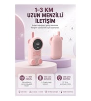 Mey İthalat® Bebek Telsizi LCD Ekran VOX İki Yönlü İletişim USB Şarj Hafif
